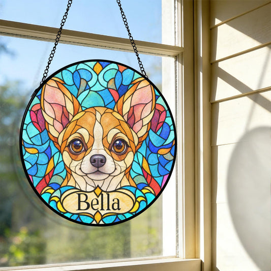 Personalized Chihuahua Suncatcher