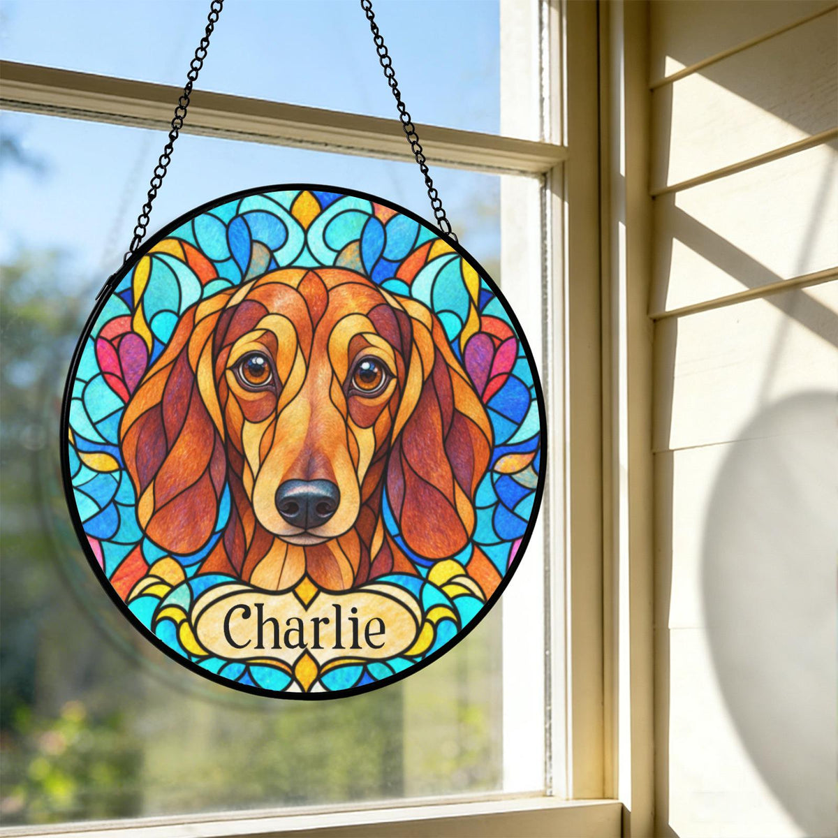 Personalized Dachshund Suncatcher