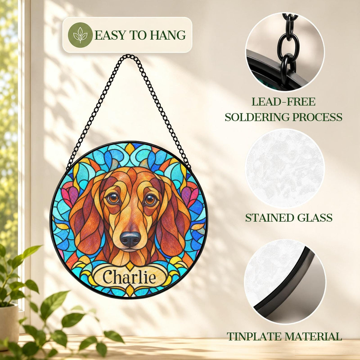 Personalized Dachshund Suncatcher