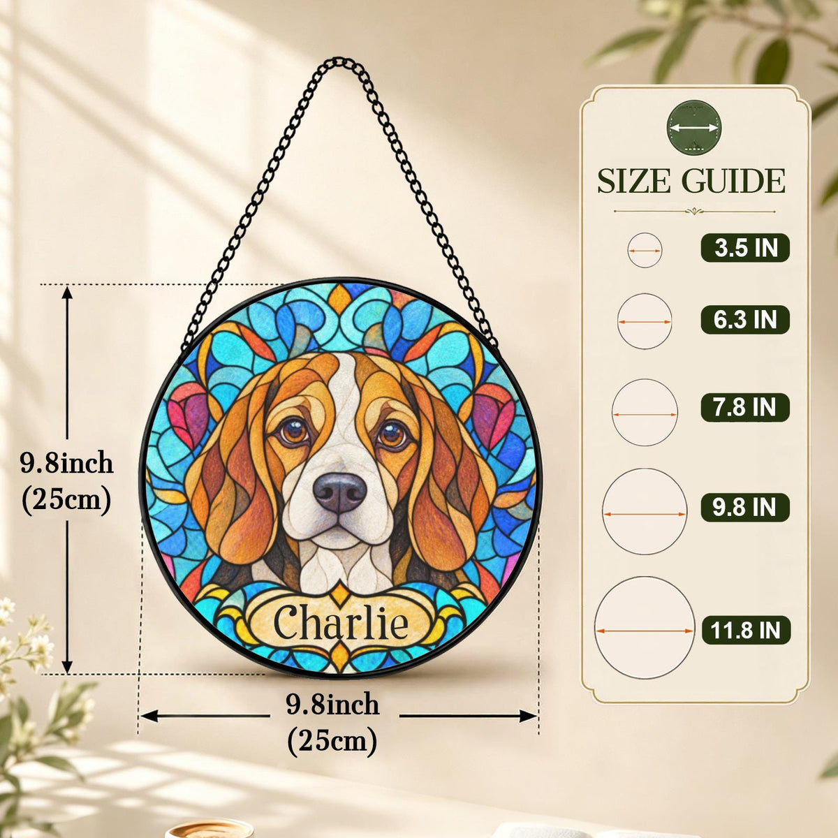Personalized Beagle Suncatcher