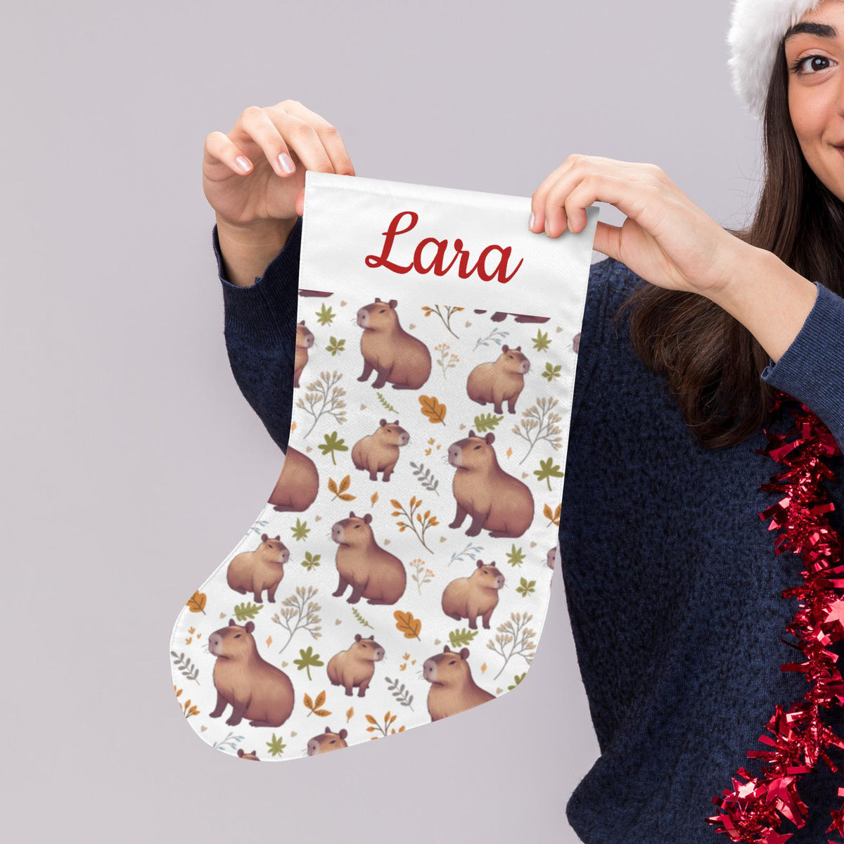 Personalized Capybara Christmas Stocking