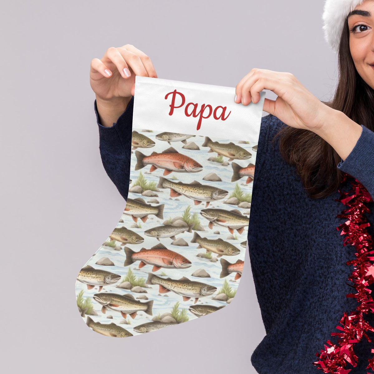 Personalized Trout Christmas Stocking