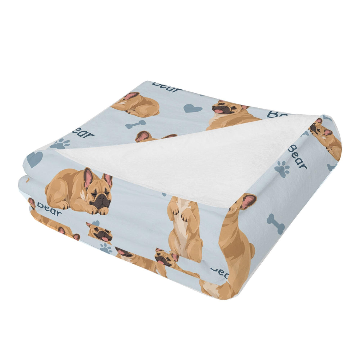 Personalized French Bulldog Blanket, Pet Blanket with Name