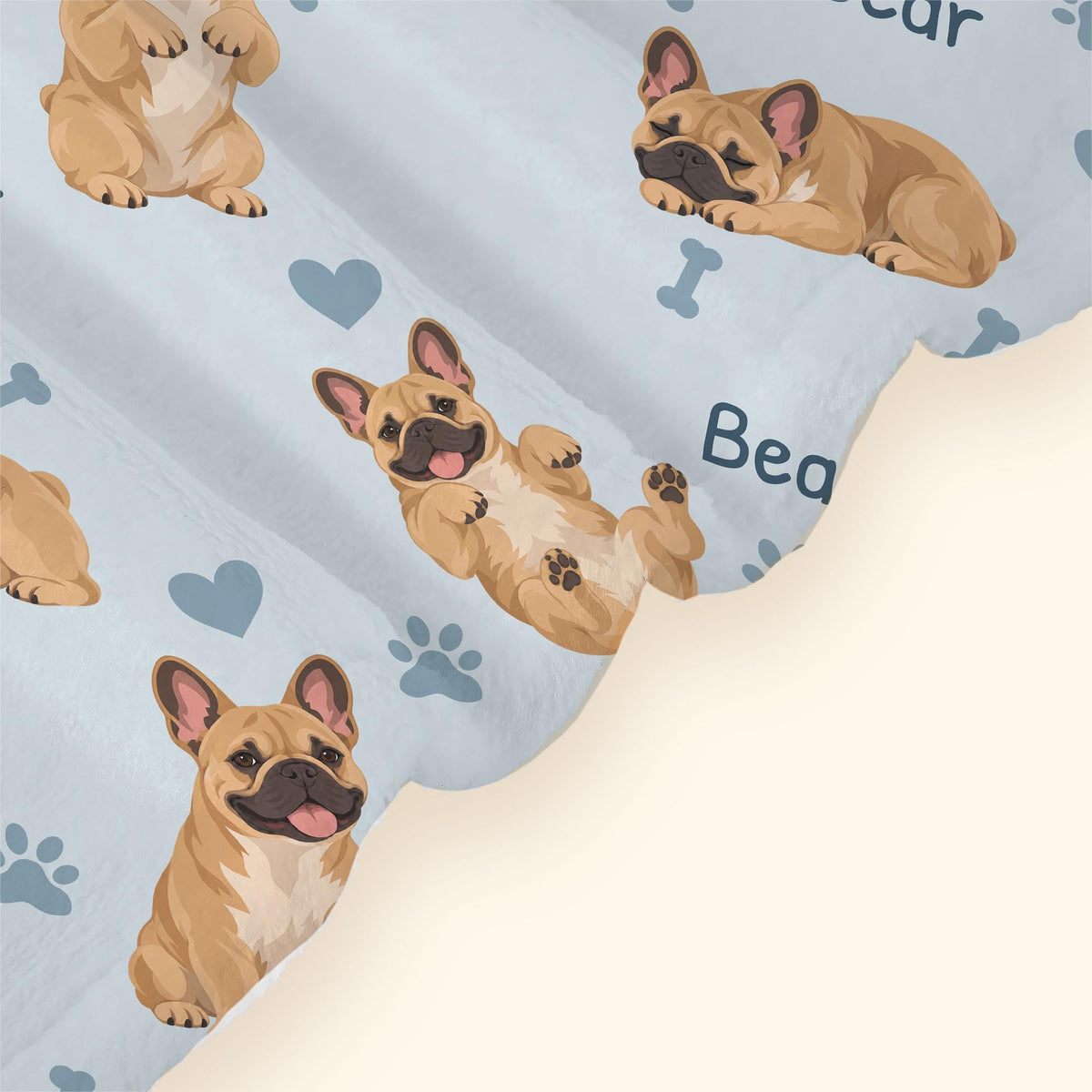Personalized French Bulldog Blanket, Pet Blanket with Name