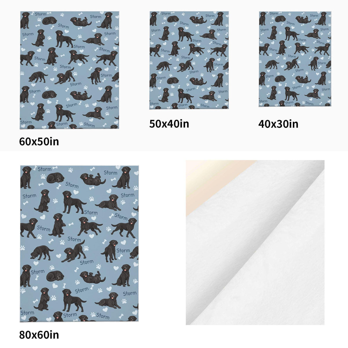 Personalized Labrador Retriever Blanket, Pet Blanket with Name
