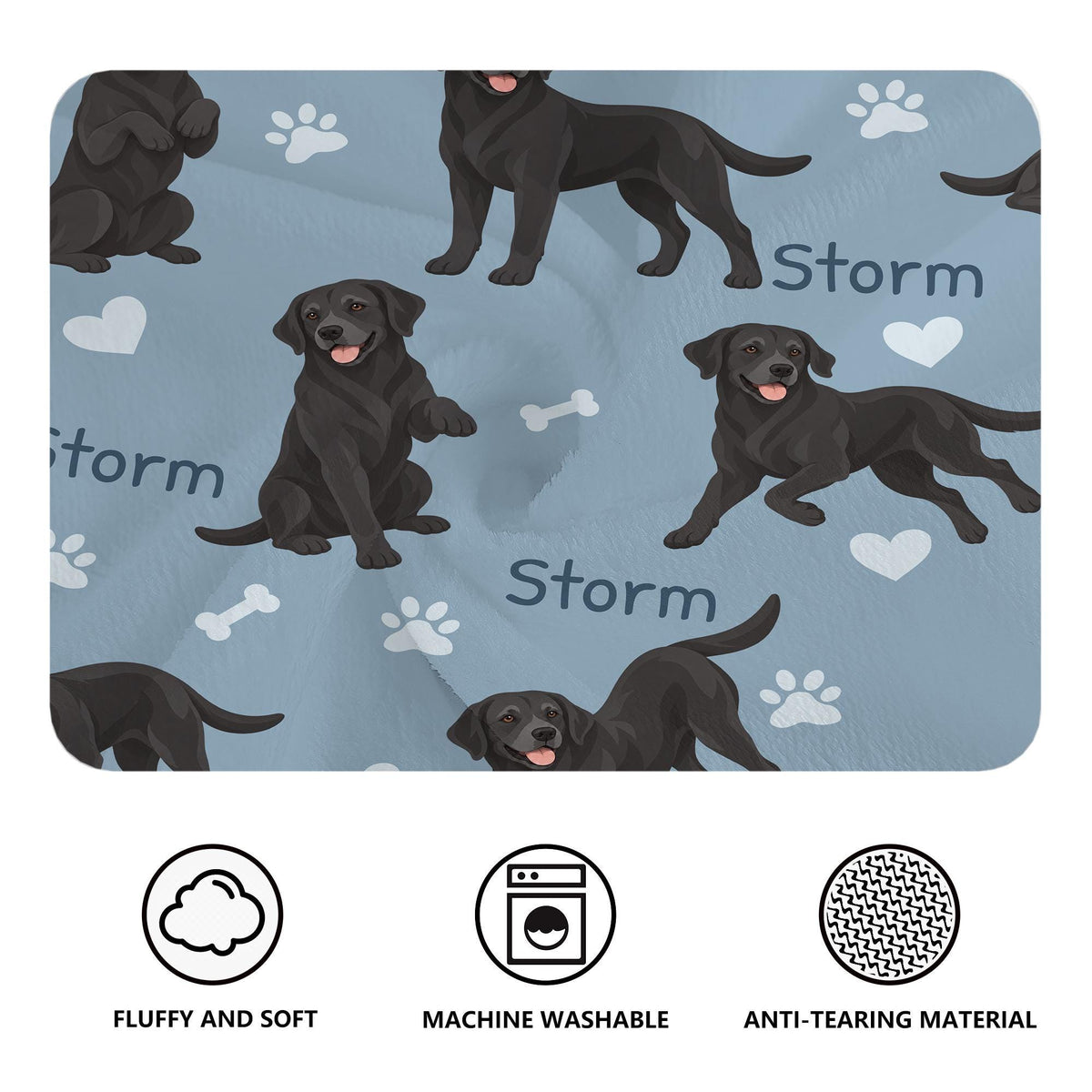 Personalized Labrador Retriever Blanket, Pet Blanket with Name