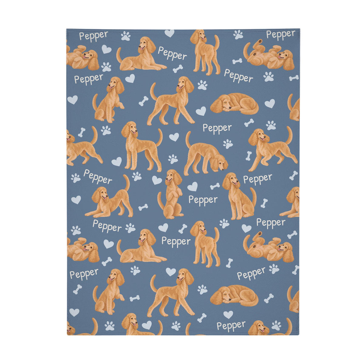 Personalized Poodle Blanket, Pet Blanket with Name
