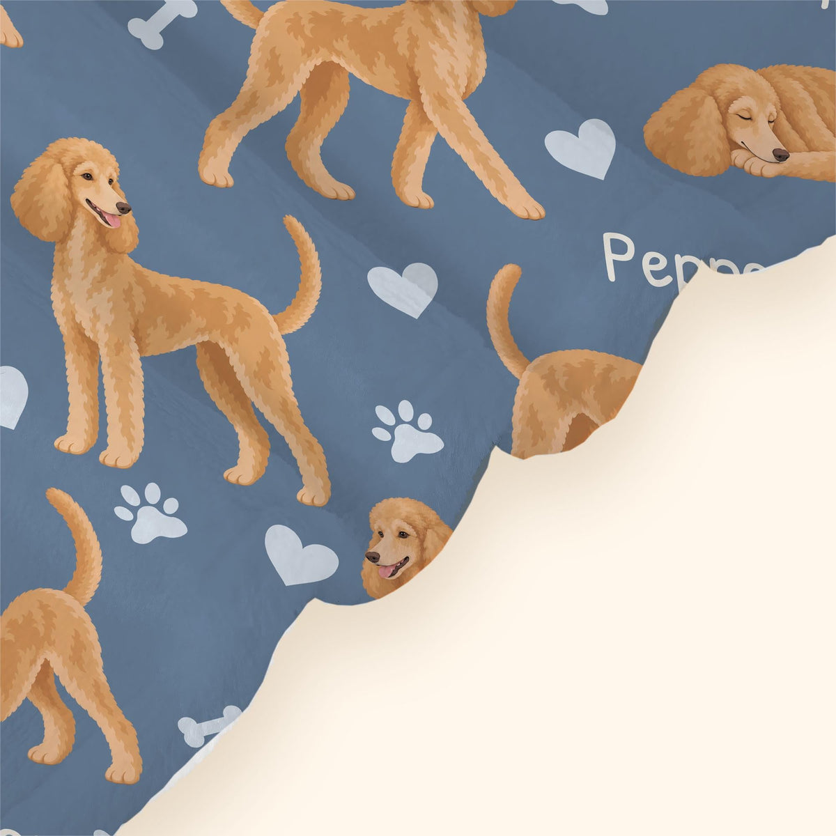Personalized Poodle Blanket, Pet Blanket with Name