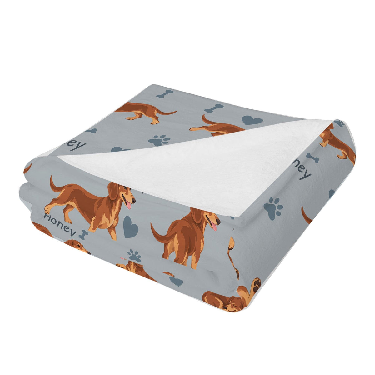 Personalized Dachshund Blanket, Pet Blanket with Name