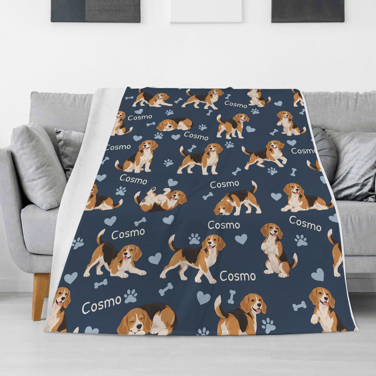 Personalized Beagle Blanket, Pet Blanket with Name