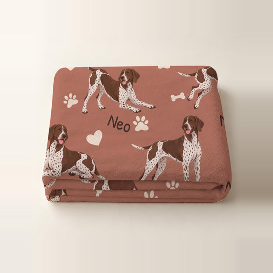 Personalized German Shorthaired Pointer Blanket, Pet Blanket with Name