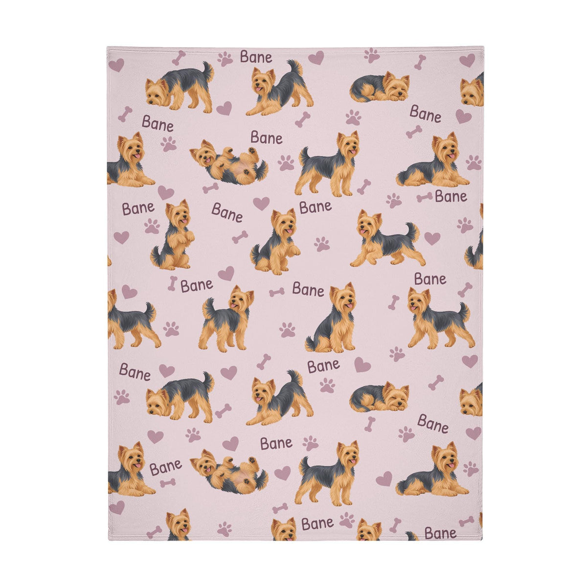 Personalized Yorkshire Terrier Blanket, Pet Blanket with Name
