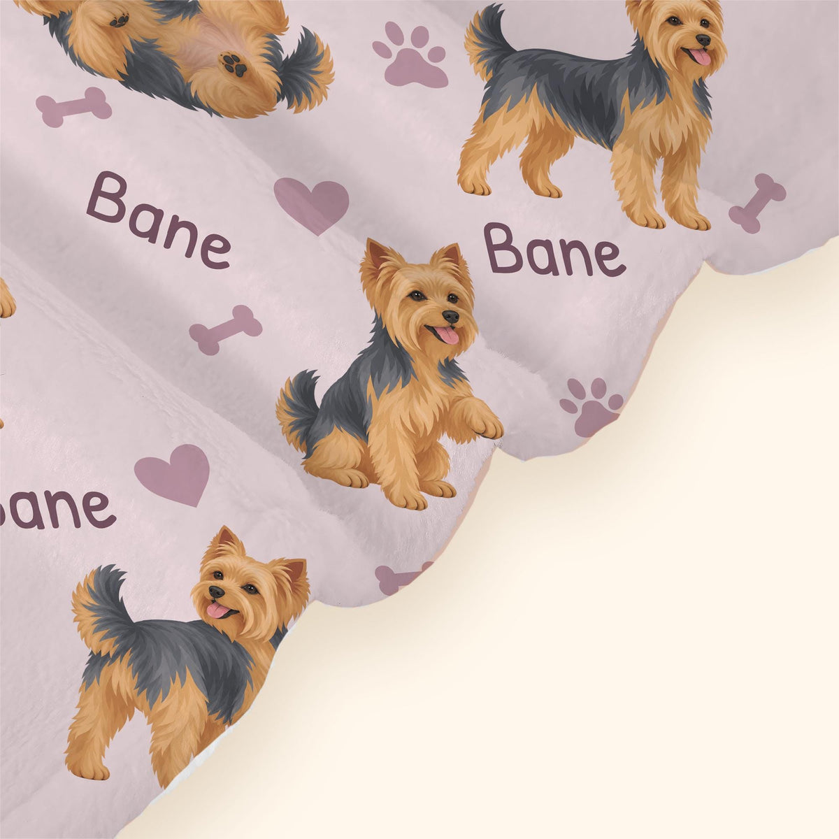Personalized Yorkshire Terrier Blanket, Pet Blanket with Name
