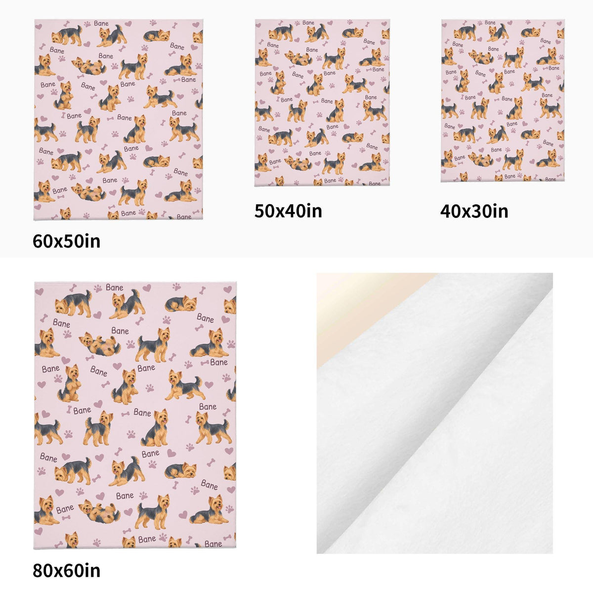 Personalized Yorkshire Terrier Blanket, Pet Blanket with Name