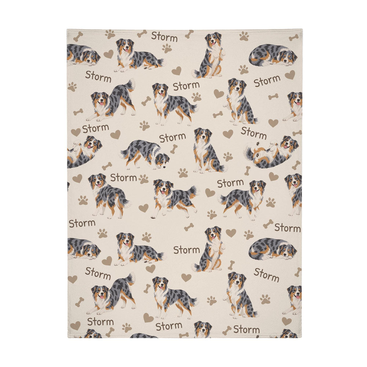 Personalized Australian Shepherd Blanket, Pet Blanket with Name