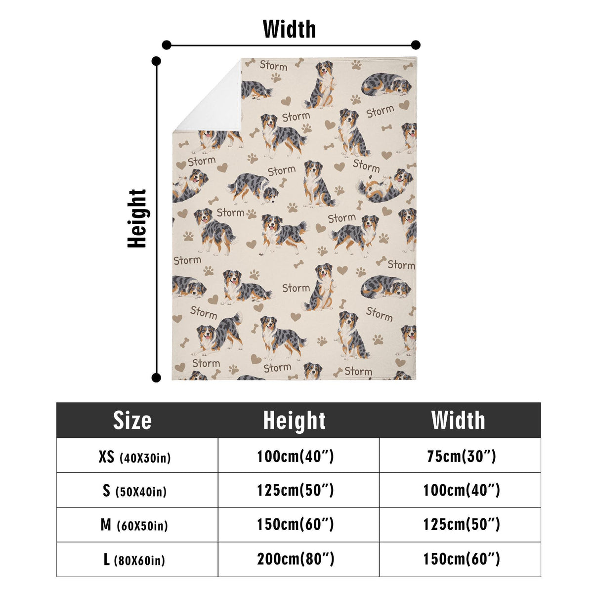 Personalized Australian Shepherd Blanket, Pet Blanket with Name