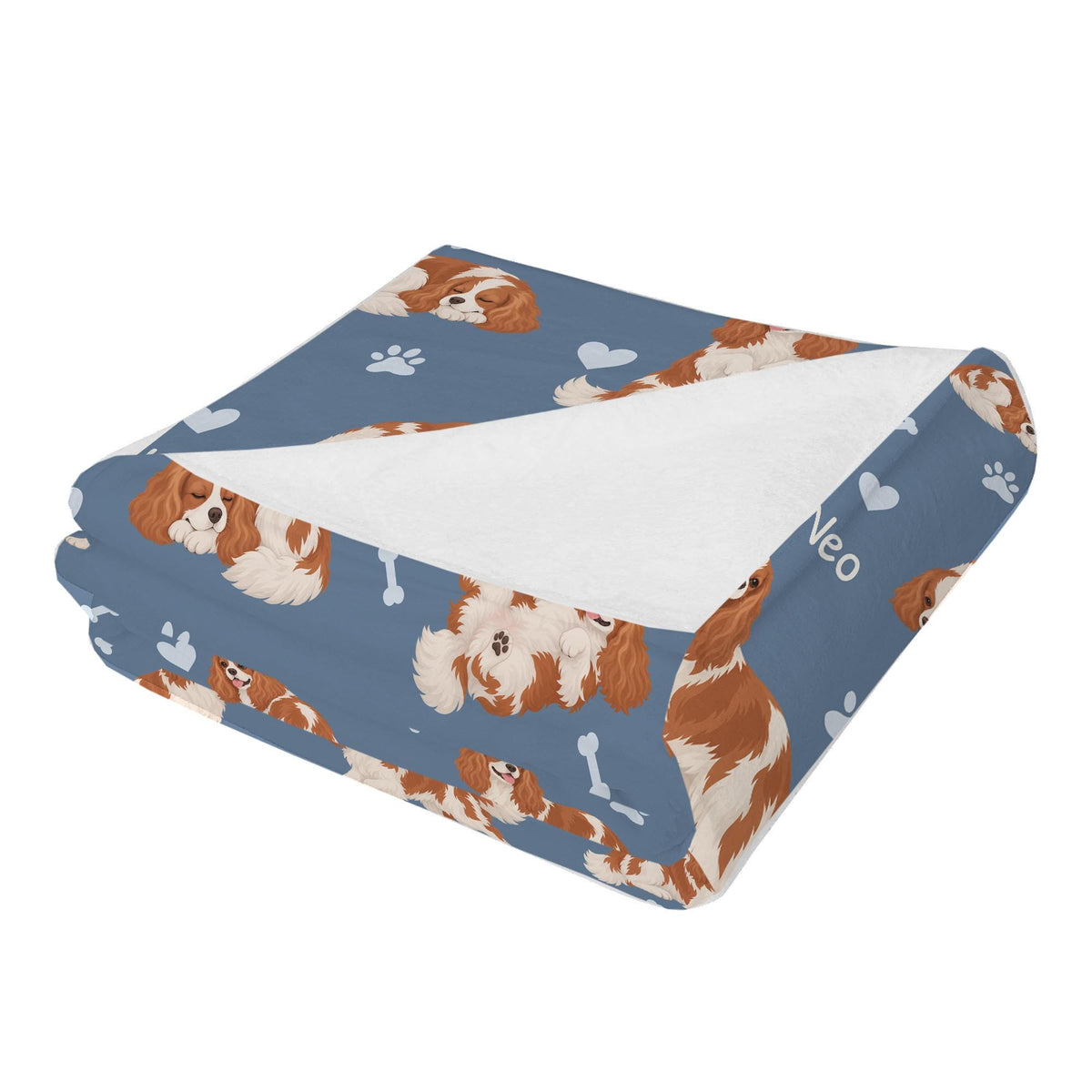 Personalized Cavalier King Charles Spaniel Blanket, Pet Blanket with Name