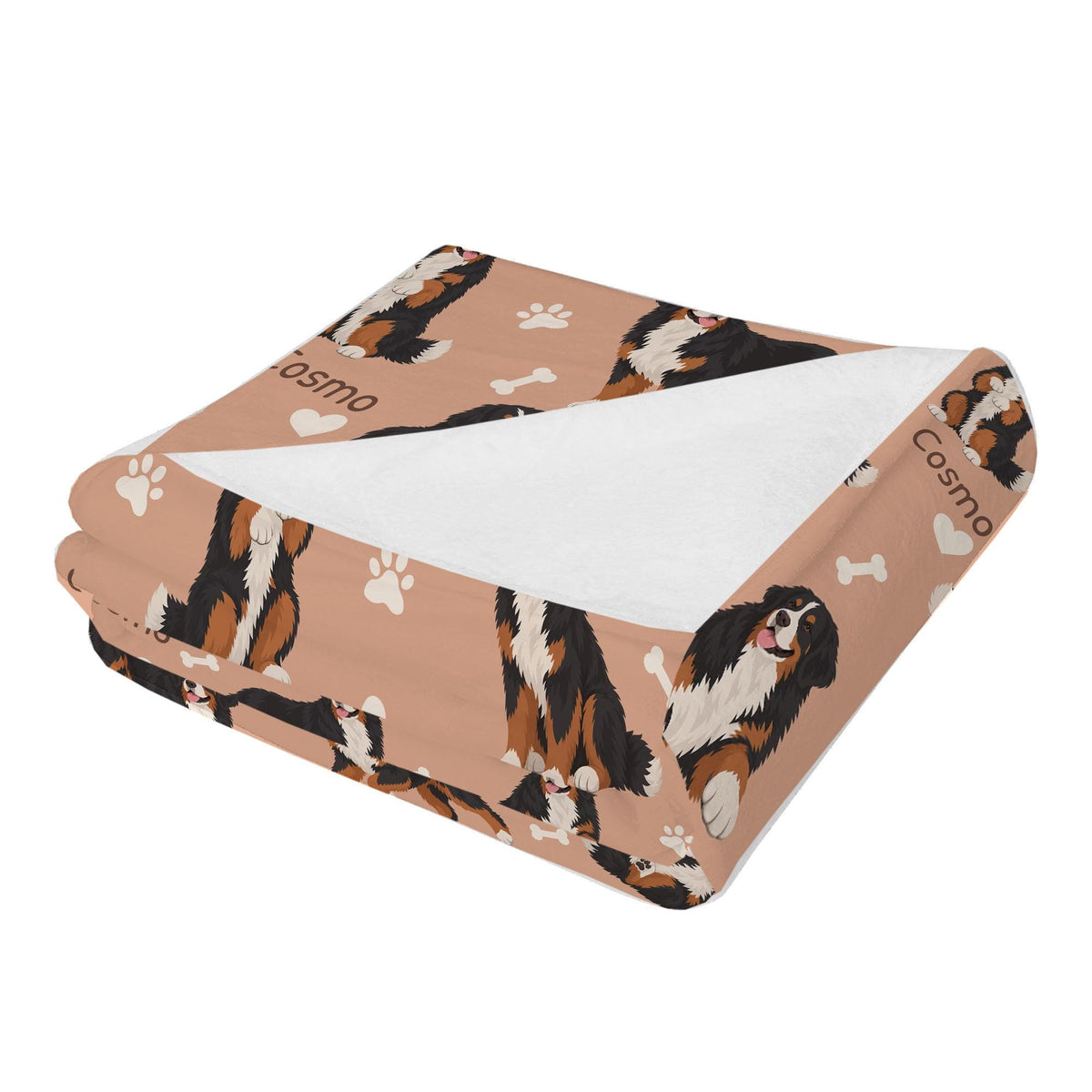 Personalized Bernese Mountain Dog Blanket, Pet Blanket with Name