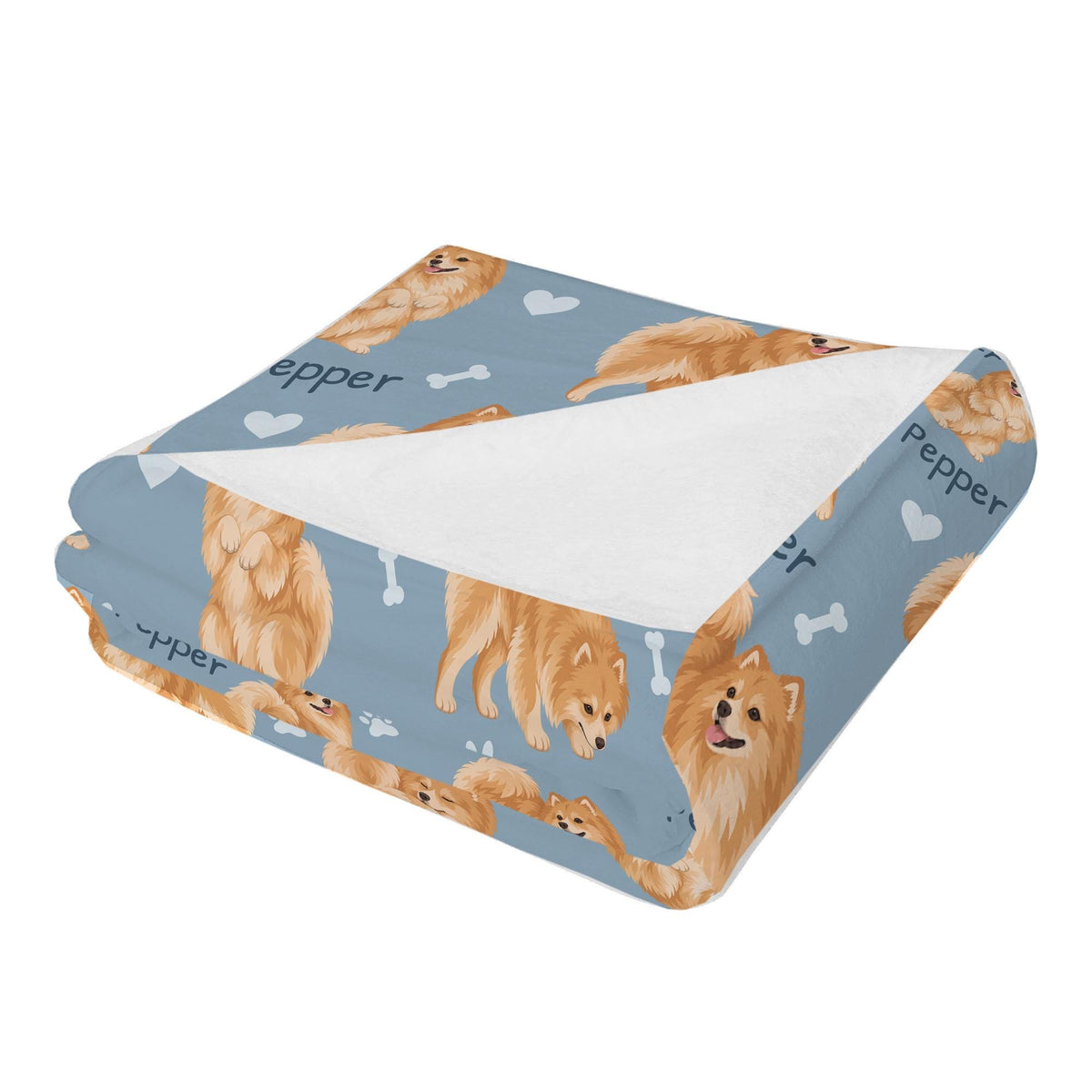 Personalized Pomeranian Blanket, Pet Blanket with Name