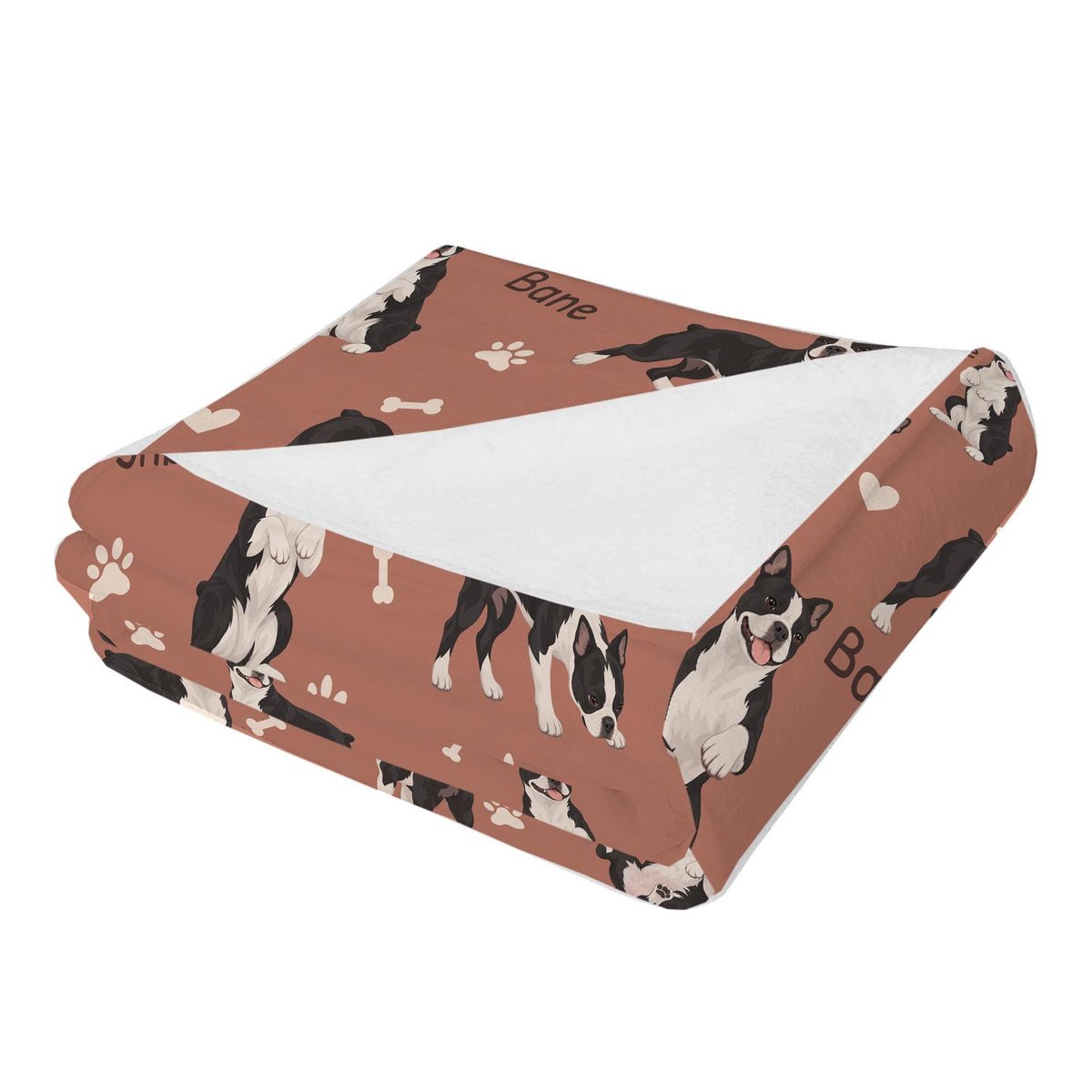 Personalized Boston Terrier Blanket, Pet Blanket with Name