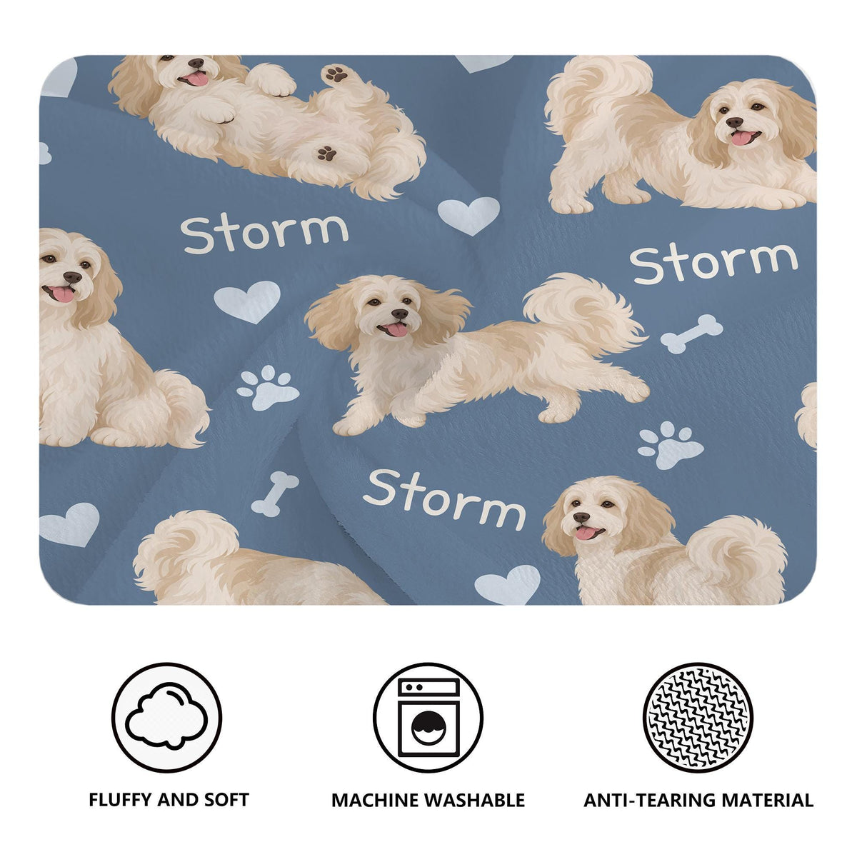 Personalized Havanese Blanket, Pet Blanket with Name
