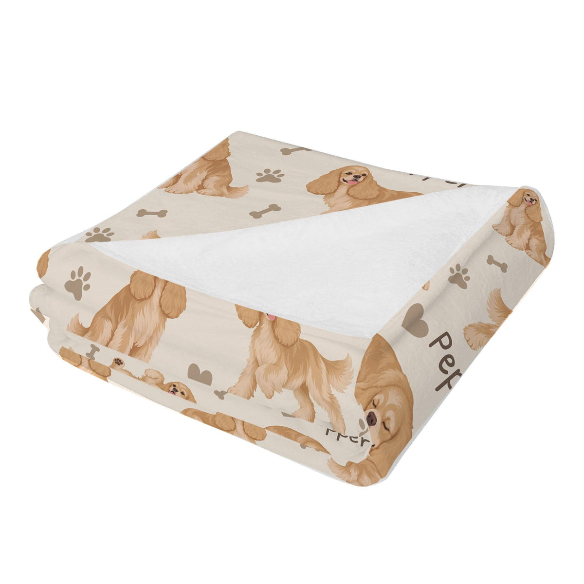 Personalized Cocker Spaniel Blanket, Pet Blanket with Name