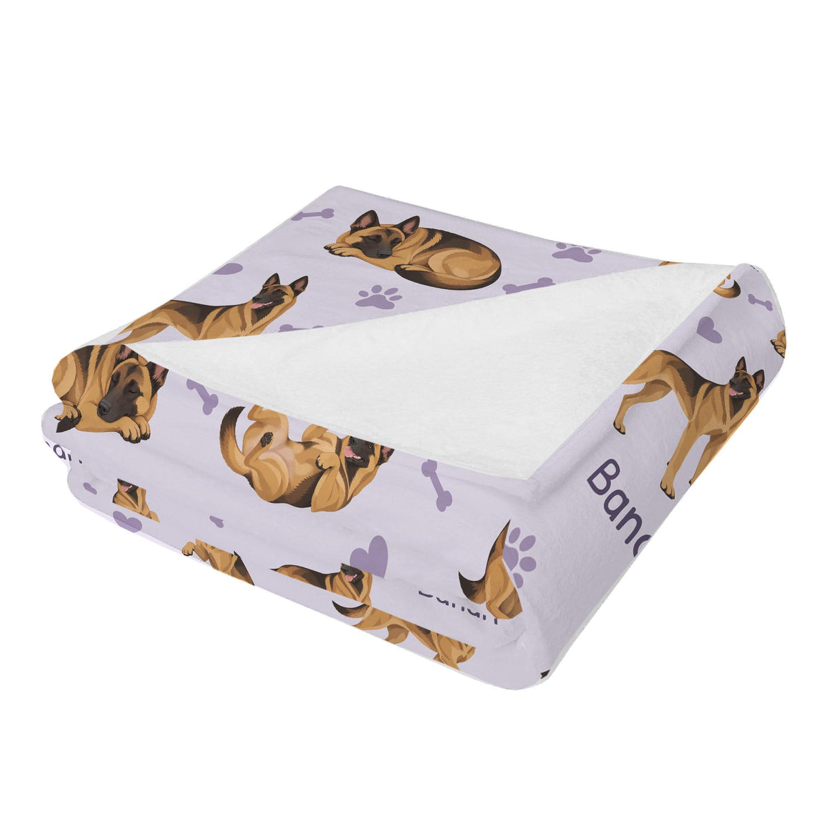 Personalized Belgian Malinois Blanket, Pet Blanket with Name