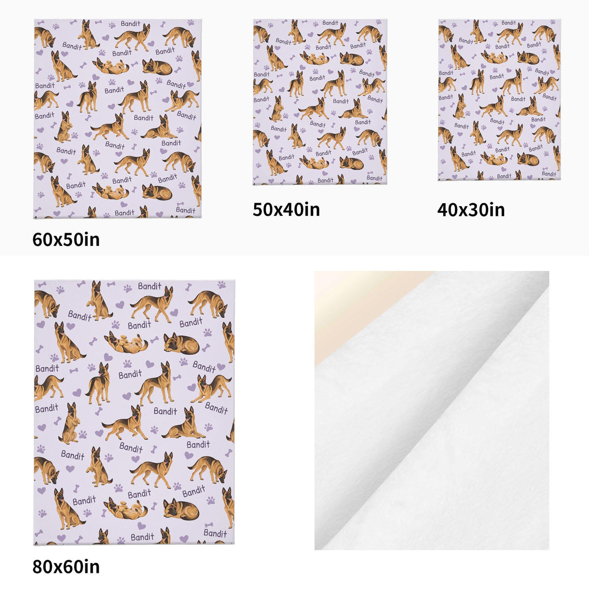 Personalized Belgian Malinois Blanket, Pet Blanket with Name