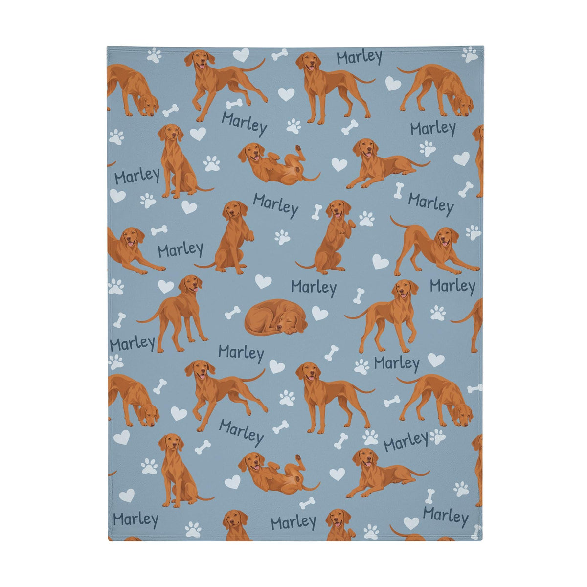 Personalized Vizsla Blanket, Pet Blanket with Name