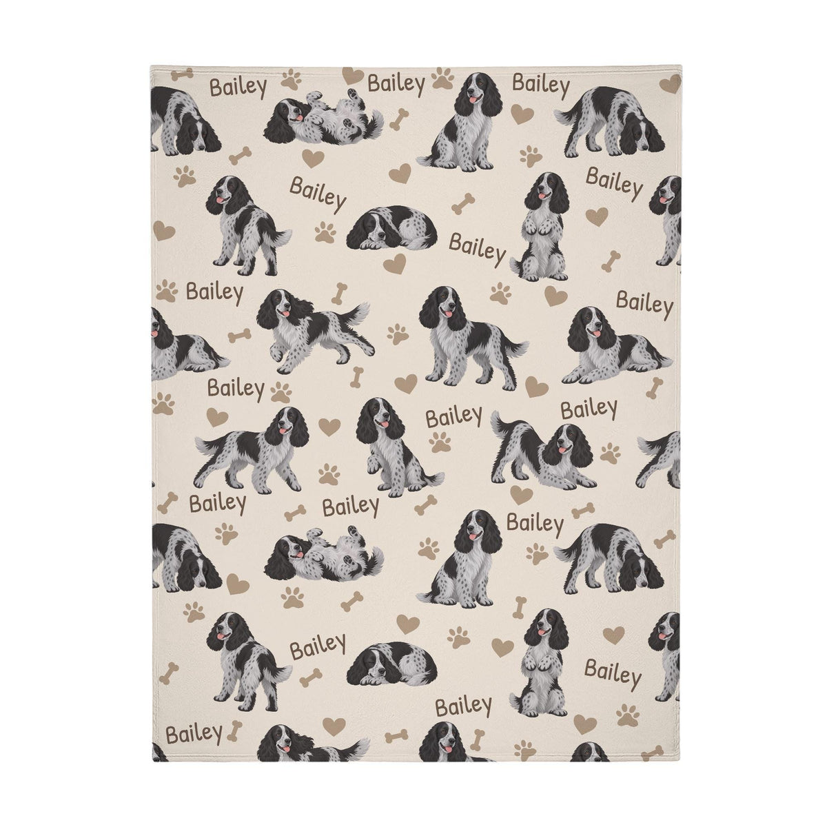 Personalized English Cocker Spaniel Blanket, Pet Blanket with Name