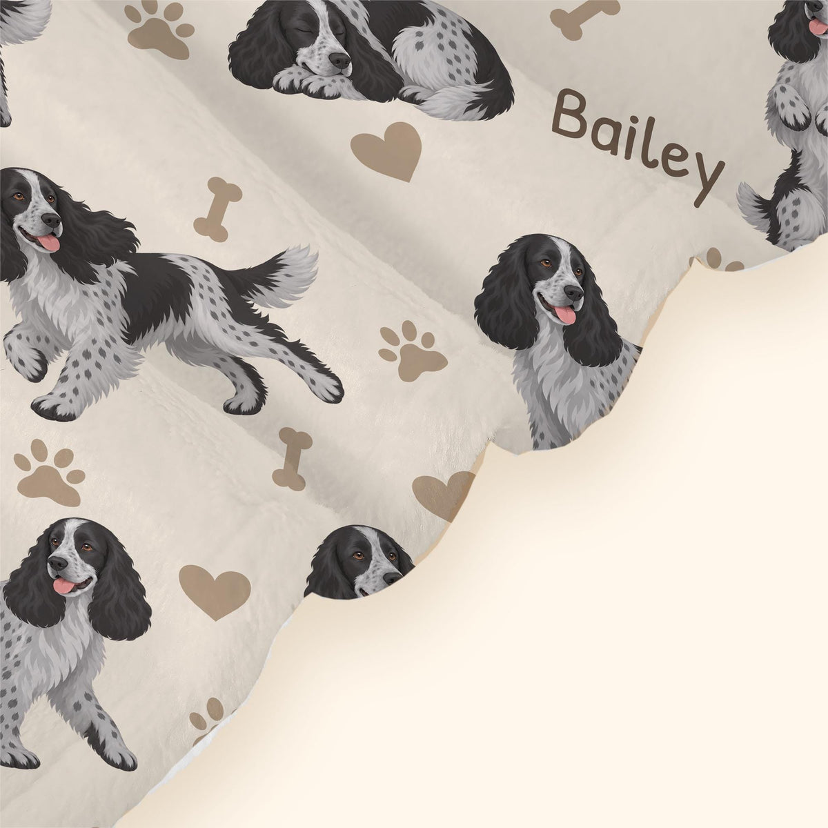 Personalized English Cocker Spaniel Blanket, Pet Blanket with Name