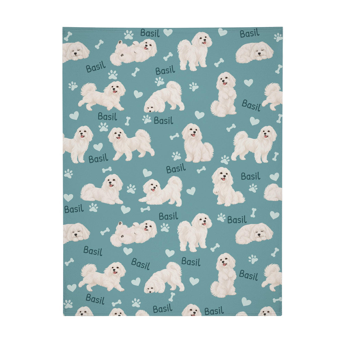 Personalized Maltese Blanket, Pet Blanket with Name