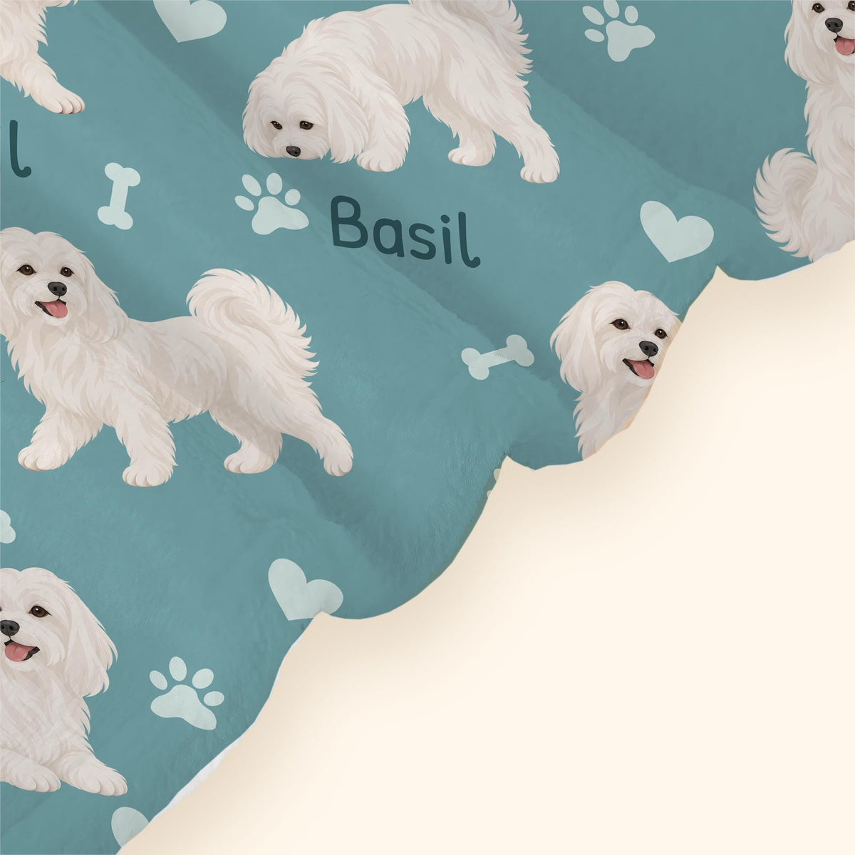 Personalized Maltese Blanket, Pet Blanket with Name