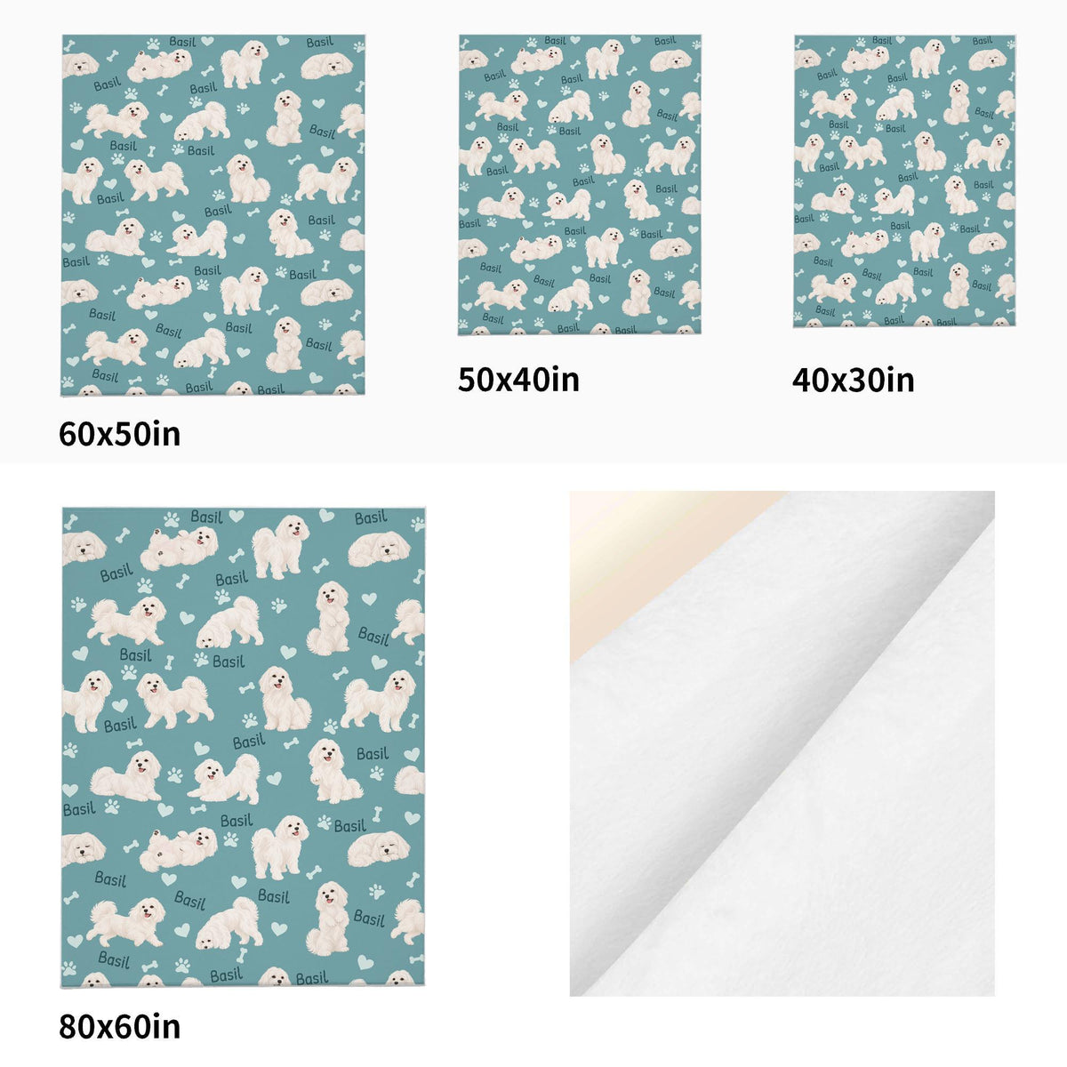 Personalized Maltese Blanket, Pet Blanket with Name
