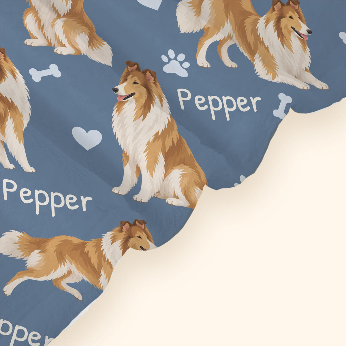 Personalized Collie Blanket, Pet Blanket with Name