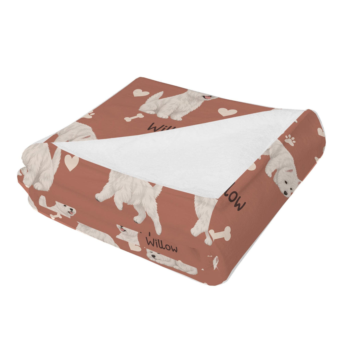Personalized West Highland White Terrier Blanket, Pet Blanket with Name
