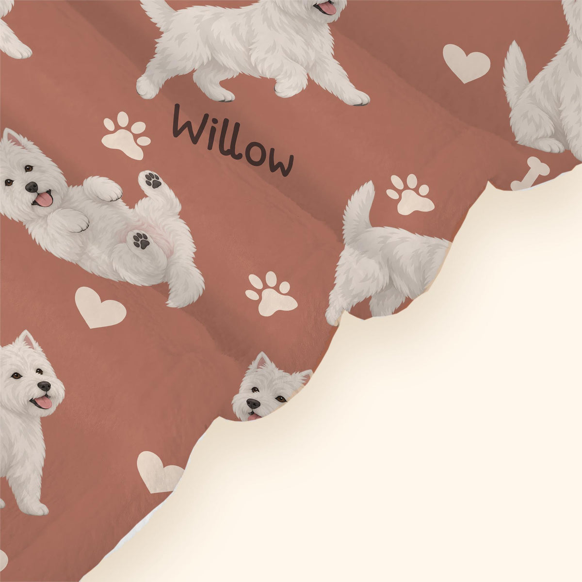 Personalized West Highland White Terrier Blanket, Pet Blanket with Name