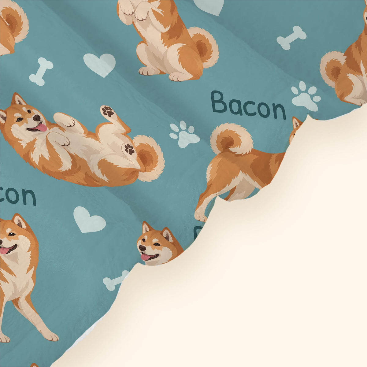 Personalized Shiba Inu Blanket, Pet Blanket with Name