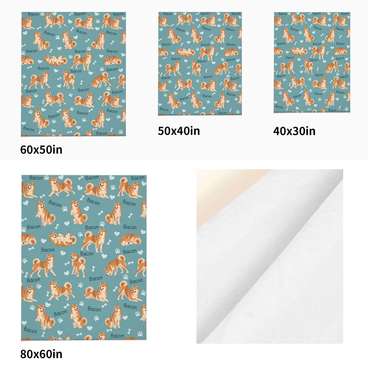 Personalized Shiba Inu Blanket, Pet Blanket with Name