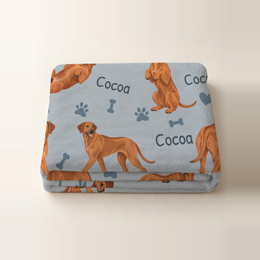 Personalized Rhodesian Ridgeback Blanket, Pet Blanket with Name