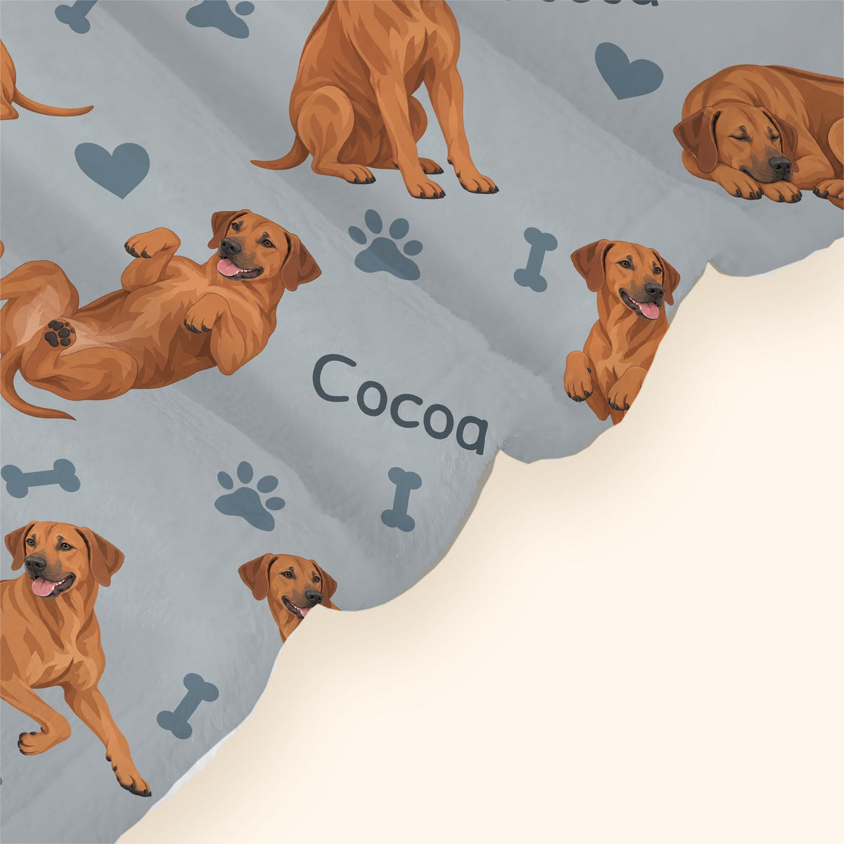 Personalized Rhodesian Ridgeback Blanket, Pet Blanket with Name