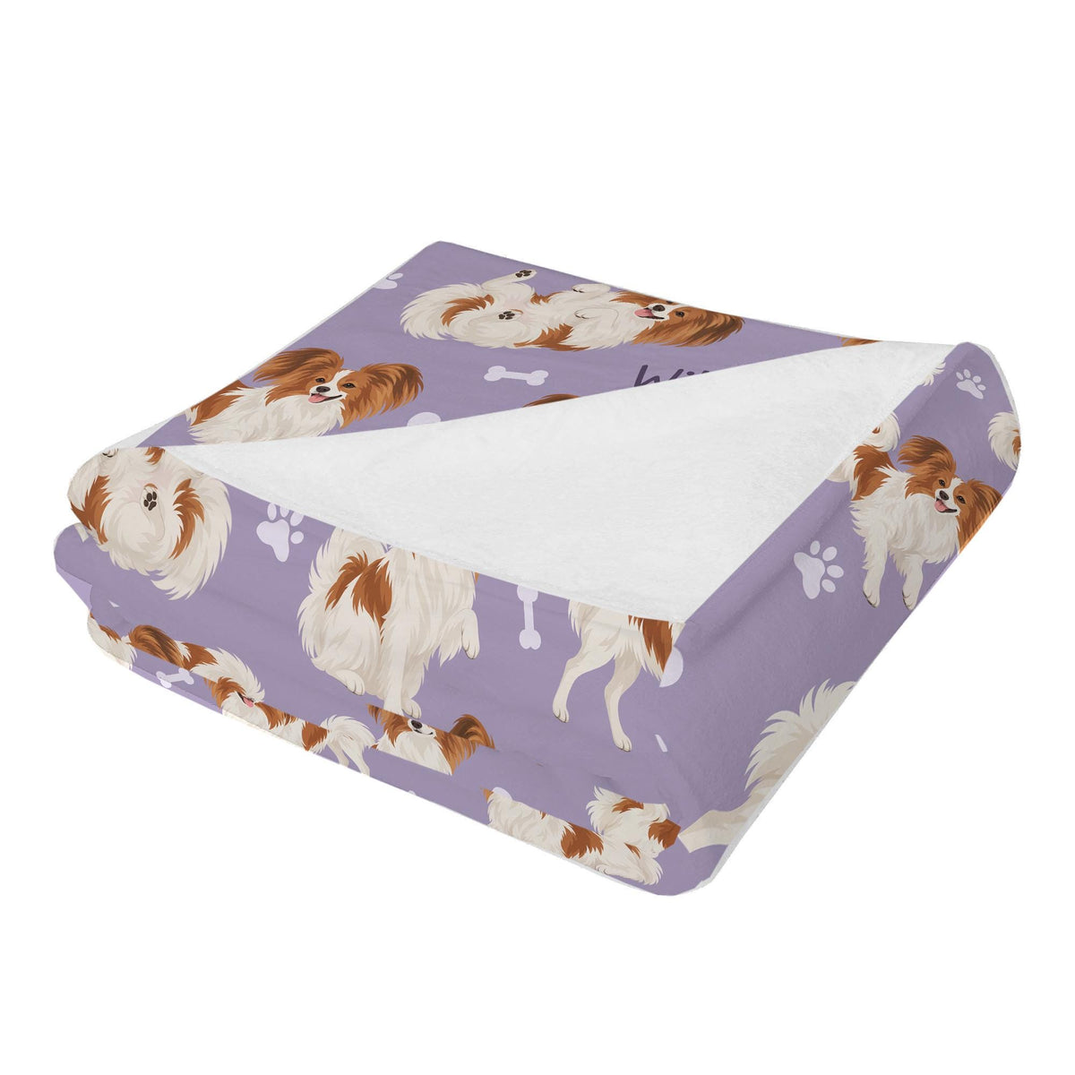 Personalized Papillon Blanket, Pet Blanket with Name
