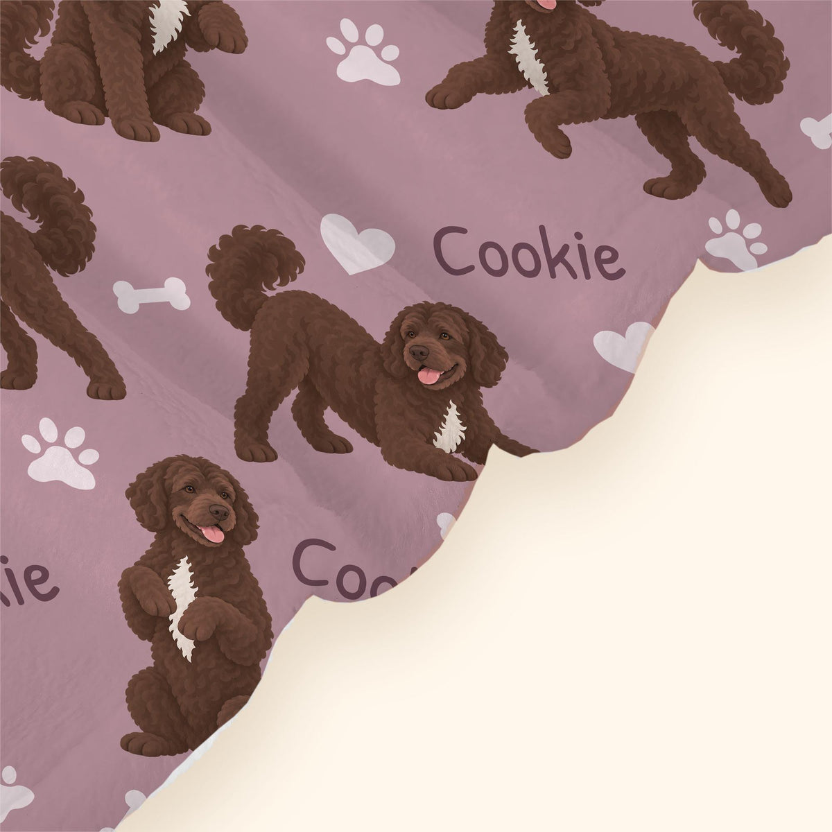 Personalized Portuguese Water Dog Blanket, Pet Blanket with Name
