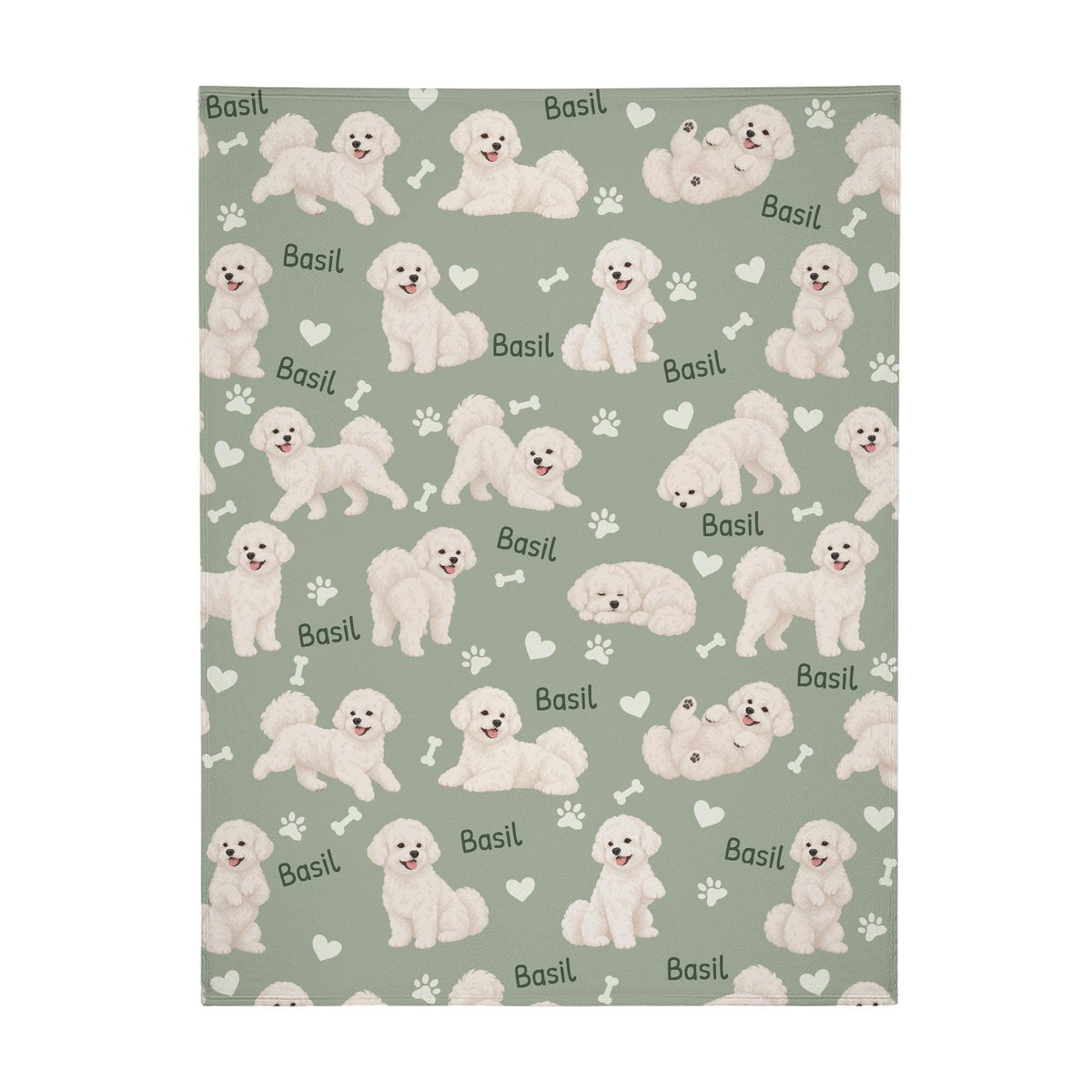 Personalized Bichon Frise Blanket, Pet Blanket with Name