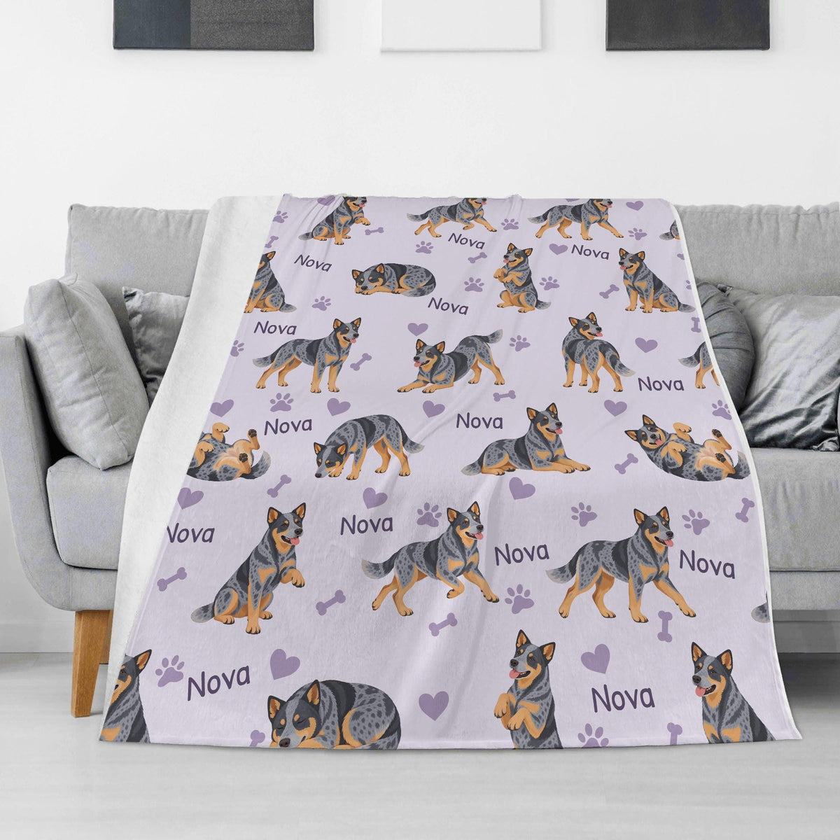 Personalized Australian Cattle Dog Blanket, Pet Blanket with Name