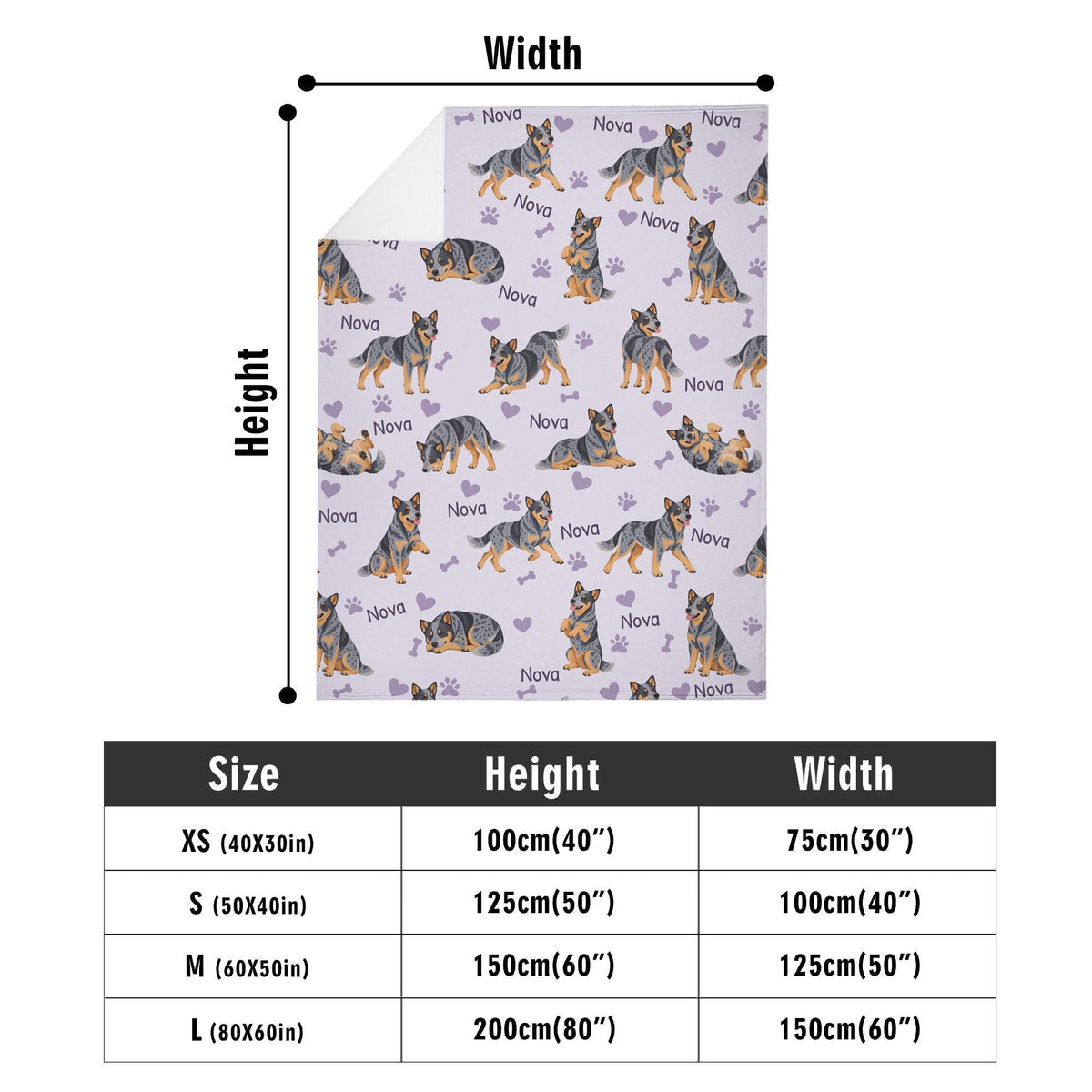 Personalized Australian Cattle Dog Blanket, Pet Blanket with Name