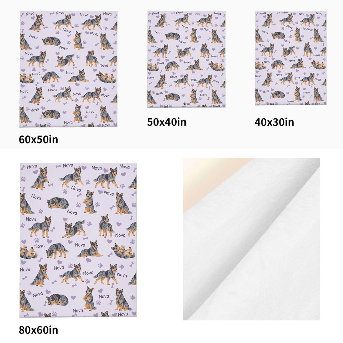 Personalized Australian Cattle Dog Blanket, Pet Blanket with Name
