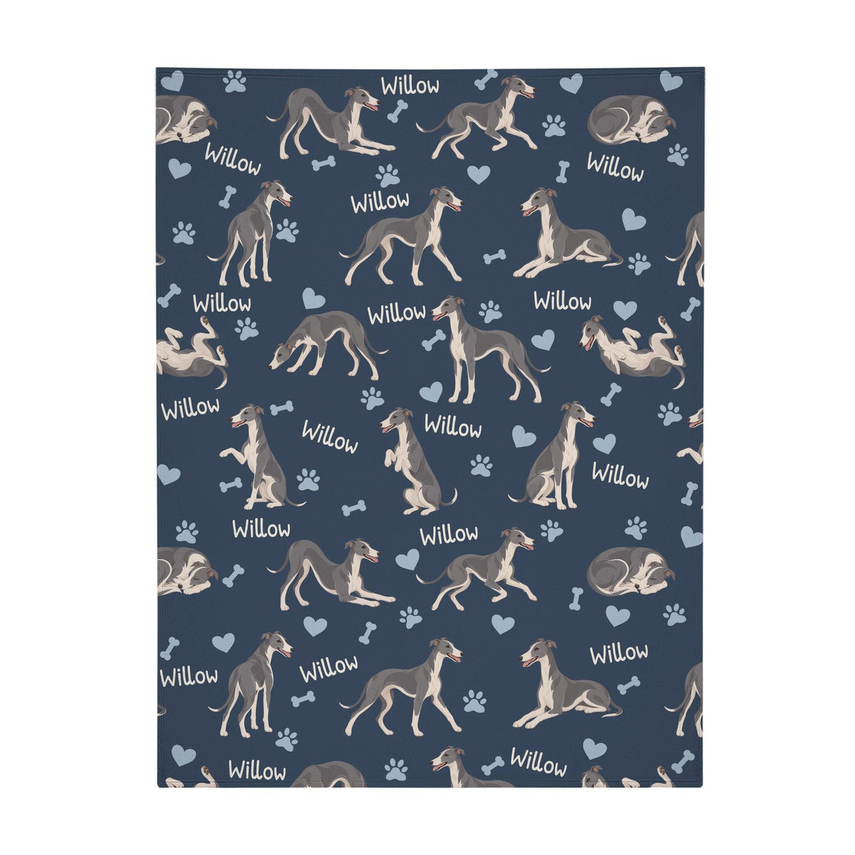 Personalized Whippet Blanket, Pet Blanket with Name