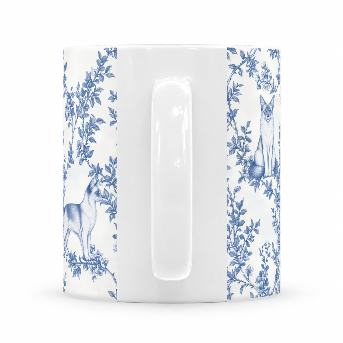 Javanese toile mug — Blue Handle View