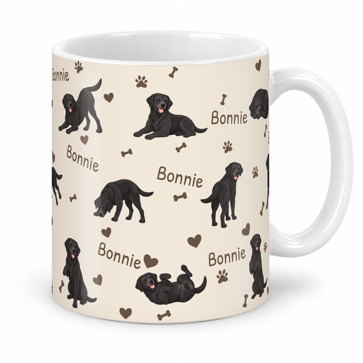 Labrador Retriever personalized name mug — Warm Ivory Studio
